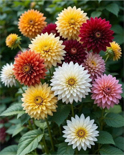 Георгины Топ Стар микс, декоративные цветы, длительное цветение, засухоустойчивые, 4016